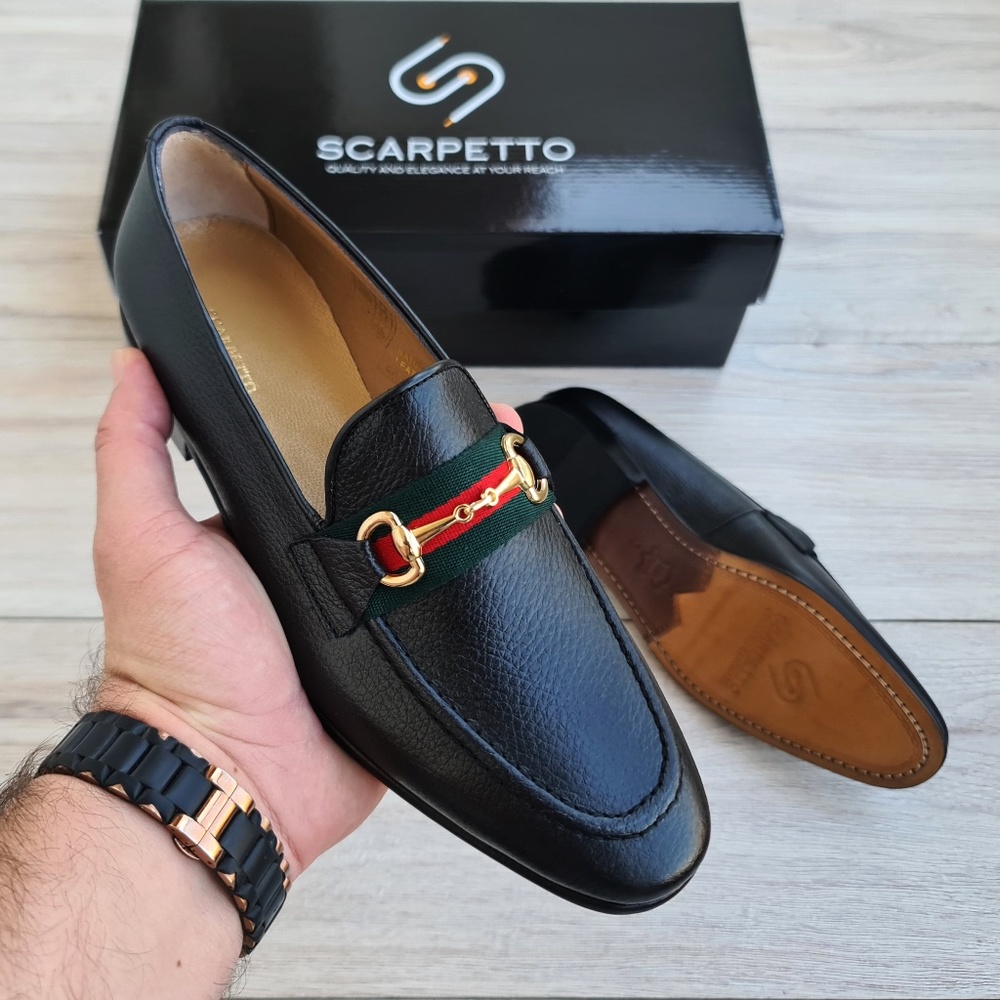 Black Men's Genuine Leather Loafer